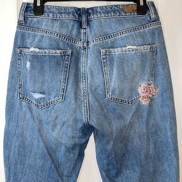 Garage Mom Jeans Floral Embroidered Distressed High Rise 7 - Picture 8 of 16